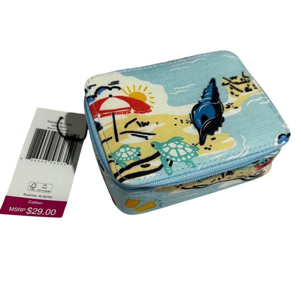 NWT Vera Bradley pillbox zip around travel case easy storage weekly schedule